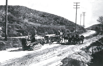 mule-drawn-road-grading-1900s